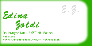 edina zoldi business card